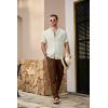 imageJMIERR Mens Casual Drawstring Pants Elastic Waist Lightweight Pant Summer Beach Trouser with PocketsCoffee