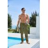 imageJMIERR Mens Casual Drawstring Pants Elastic Waist Lightweight Pant Summer Beach Trouser with PocketsDark Green