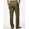 imageJMIERR Mens Casual Drawstring Pants Elastic Waist Lightweight Pant Summer Beach Trouser with PocketsDark Green