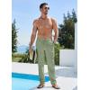 imageJMIERR Mens Casual Drawstring Pants Elastic Waist Lightweight Pant Summer Beach Trouser with PocketsGrass Green