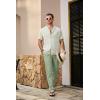 imageJMIERR Mens Casual Drawstring Pants Elastic Waist Lightweight Pant Summer Beach Trouser with PocketsGrass Green