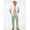 imageJMIERR Mens Casual Drawstring Pants Elastic Waist Lightweight Pant Summer Beach Trouser with PocketsGrass Green