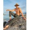 imageJMIERR Mens Casual Drawstring Pants Elastic Waist Lightweight Pant Summer Beach Trouser with PocketsGreyish Green