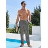 imageJMIERR Mens Casual Drawstring Pants Elastic Waist Lightweight Pant Summer Beach Trouser with PocketsLight Grey