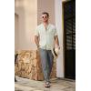 imageJMIERR Mens Casual Drawstring Pants Elastic Waist Lightweight Pant Summer Beach Trouser with PocketsLight Grey