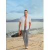 imageJMIERR Mens Casual Drawstring Pants Elastic Waist Lightweight Pant Summer Beach Trouser with PocketsLight Grey