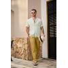 imageJMIERR Mens Casual Drawstring Pants Elastic Waist Lightweight Pant Summer Beach Trouser with PocketsLight Yellow