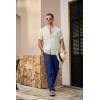 imageJMIERR Mens Casual Drawstring Pants Elastic Waist Lightweight Pant Summer Beach Trouser with PocketsNavy Blue