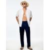 imageJMIERR Mens Casual Drawstring Pants Elastic Waist Lightweight Pant Summer Beach Trouser with PocketsNavy Blue