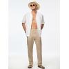 imageJMIERR Mens Casual Drawstring Pants Elastic Waist Lightweight Pant Summer Beach Trouser with PocketsSmoke Gray