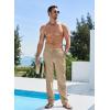 imageJMIERR Mens Casual Drawstring Pants Elastic Waist Lightweight Pant Summer Beach Trouser with PocketsSmoke Gray
