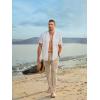 imageJMIERR Mens Casual Drawstring Pants Elastic Waist Lightweight Pant Summer Beach Trouser with PocketsSmoke Gray