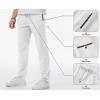 imageJMIERR Mens Casual Pants Cotton Twill Drawstring Elastic Waist Chino Pants with PocketsA White