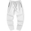 imageJMIERR Mens Casual Pants Cotton Twill Drawstring Elastic Waist Chino Pants with PocketsA White