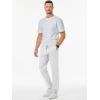 imageJMIERR Mens Casual Pants Cotton Twill Drawstring Elastic Waist Chino Pants with PocketsA White