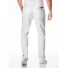 imageJMIERR Mens Casual Pants Cotton Twill Drawstring Elastic Waist Chino Pants with PocketsA White