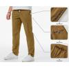 imageJMIERR Mens Casual Pants Cotton Twill Drawstring Elastic Waist Chino Pants with PocketsCamel