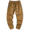 imageJMIERR Mens Casual Pants Cotton Twill Drawstring Elastic Waist Chino Pants with PocketsCamel
