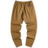 imageJMIERR Mens Casual Pants Cotton Twill Drawstring Elastic Waist Chino Pants with PocketsCamel