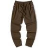 imageJMIERR Mens Casual Pants Cotton Twill Drawstring Elastic Waist Chino Pants with PocketsDark Brown
