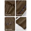 imageJMIERR Mens Casual Pants Cotton Twill Drawstring Elastic Waist Chino Pants with PocketsDark Brown