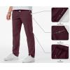 imageJMIERR Mens Casual Pants Cotton Twill Drawstring Elastic Waist Chino Pants with PocketsDeep Red