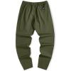 imageJMIERR Mens Casual Pants Cotton Twill Drawstring Elastic Waist Chino Pants with PocketsJungle Green