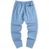 imageJMIERR Mens Casual Pants Cotton Twill Drawstring Elastic Waist Chino Pants with PocketsLight Blue