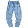 imageJMIERR Mens Casual Pants Cotton Twill Drawstring Elastic Waist Chino Pants with PocketsLight Blue