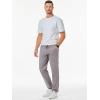 imageJMIERR Mens Casual Pants Cotton Twill Drawstring Elastic Waist Chino Pants with PocketsLight Grey