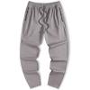 imageJMIERR Mens Casual Pants Cotton Twill Drawstring Elastic Waist Chino Pants with PocketsLight Grey