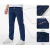 imageJMIERR Mens Casual Pants Cotton Twill Drawstring Elastic Waist Chino Pants with PocketsNavy Blue