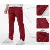 imageJMIERR Mens Casual Pants Cotton Twill Drawstring Elastic Waist Chino Pants with PocketsRed Dahlia
