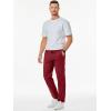 imageJMIERR Mens Casual Pants Cotton Twill Drawstring Elastic Waist Chino Pants with PocketsRed Dahlia