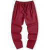 imageJMIERR Mens Casual Pants Cotton Twill Drawstring Elastic Waist Chino Pants with PocketsRed Dahlia