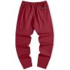 imageJMIERR Mens Casual Pants Cotton Twill Drawstring Elastic Waist Chino Pants with PocketsRed Dahlia