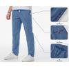 imageJMIERR Mens Casual Pants Cotton Twill Drawstring Elastic Waist Chino Pants with PocketsSky Blue