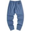 imageJMIERR Mens Casual Pants Cotton Twill Drawstring Elastic Waist Chino Pants with PocketsSky Blue