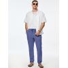 imageJMIERR Mens Cotton Pants Casual Elastic Waist Drawstring Lightweight Summer Beach Trousers with PocketsDark Blue