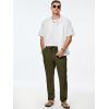 imageJMIERR Mens Cotton Pants Casual Elastic Waist Drawstring Lightweight Summer Beach Trousers with PocketsDark Green