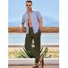 imageJMIERR Mens Cotton Pants Casual Elastic Waist Drawstring Lightweight Summer Beach Trousers with PocketsDark Green