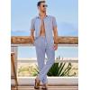 imageJMIERR Mens Cotton Pants Casual Elastic Waist Drawstring Lightweight Summer Beach Trousers with PocketsSky Blue