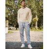 imageJMIERR Mens Crewneck Sweatshirt Casual Long Sleeve Texture Pullover Shirt for MenApricot