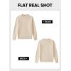imageJMIERR Mens Crewneck Sweatshirt Casual Long Sleeve Texture Pullover Shirt for MenApricot