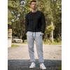 imageJMIERR Mens Crewneck Sweatshirt Casual Long Sleeve Texture Pullover Shirt for MenBlack