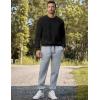 imageJMIERR Mens Crewneck Sweatshirt Casual Long Sleeve Texture Pullover Shirt for MenBlack