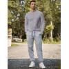 imageJMIERR Mens Crewneck Sweatshirt Casual Long Sleeve Texture Pullover Shirt for MenGrey
