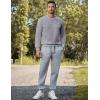 imageJMIERR Mens Crewneck Sweatshirt Casual Long Sleeve Texture Pullover Shirt for MenGrey
