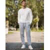 imageJMIERR Mens Crewneck Sweatshirt Casual Long Sleeve Texture Pullover Shirt for MenWhite