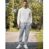 imageJMIERR Mens Crewneck Sweatshirt Casual Long Sleeve Texture Pullover Shirt for MenWhite